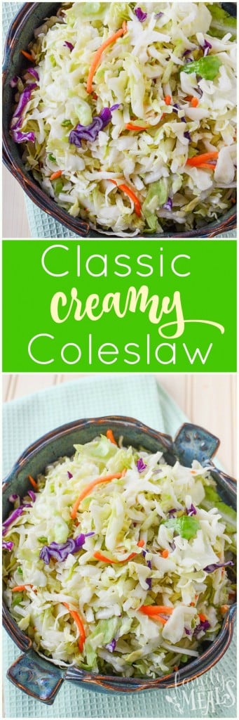 Classic Creamy Coleslaw Recipe - FamilyFreshMeals.com 