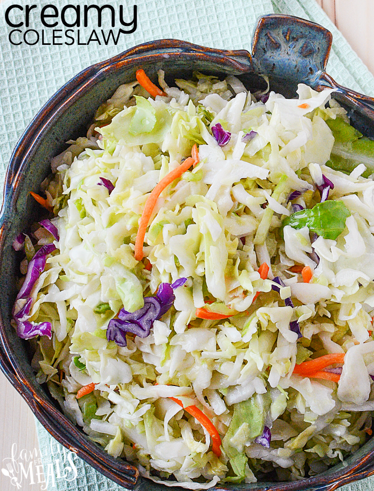 Classic Creamy Coleslaw Recipe - FamilyFreshMeals.com --