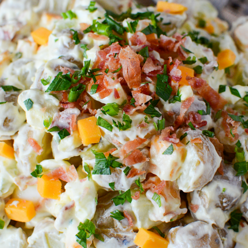 Fully Loaded Potato Salad - FamilyFreshMeals.com - Best potato salad recipe!