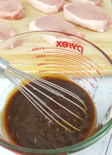 Crockpot Korean Pork - Mix sauce ingredients in a mixing bowl.