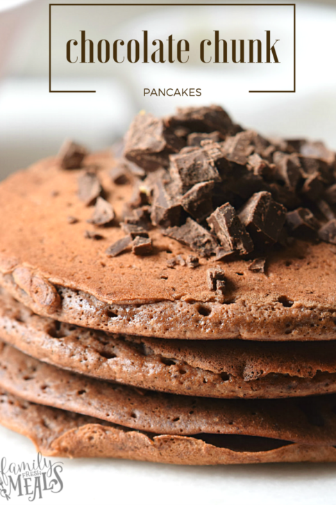 Double Chocolate Chunk Pancakes - FamilyFreshMeals.com
