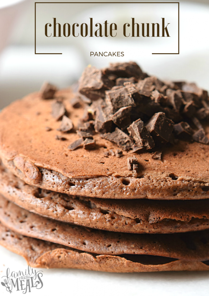 Double Chocolate Chunk Pancakes - FamilyFreshMeals.com