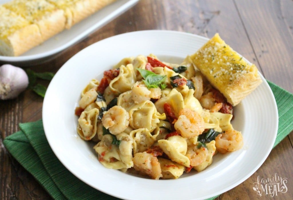 One Pot Garlic Shrimp Tortellini - enjoy!