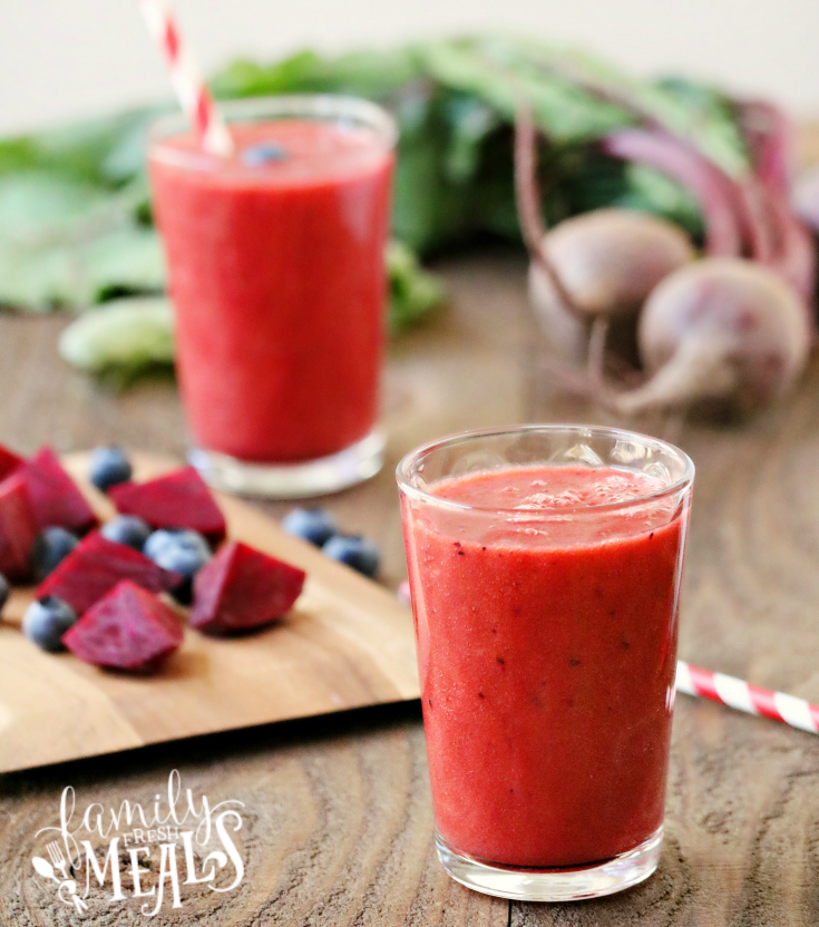 Berry Beet Smoothie - Fast yummy breakfast - FamilyFreshMeals.com