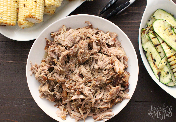 3 Ingredient Slow Cooker Kalua Pork -- FamilyFreshMeals.com- Quick easy meal!