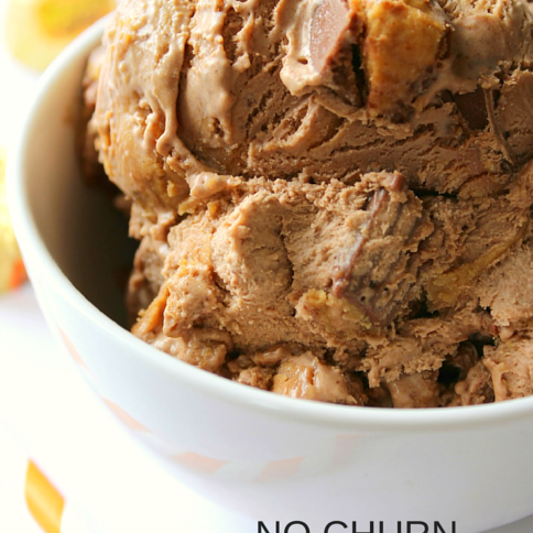 Easy No Churn Peanut Butter Cup Ice Cream - FamilyFreshMeals.com - Easy Icecream Recipe