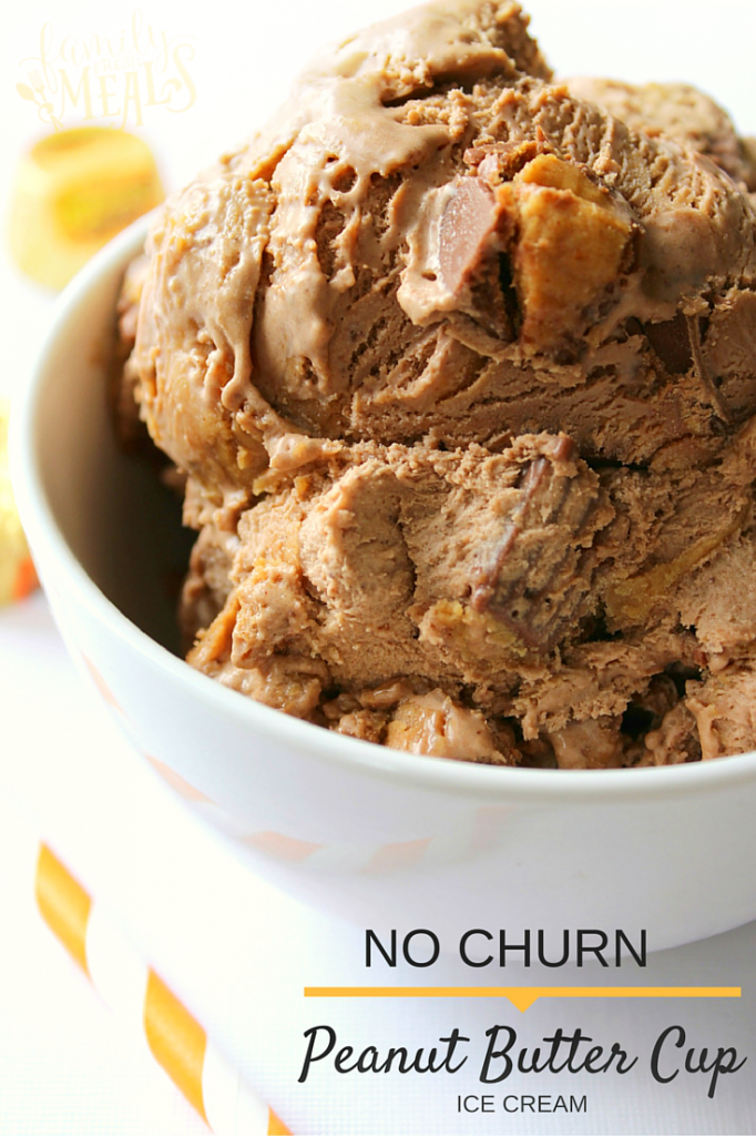 Easy No Churn Peanut Butter Cup Ice Cream - FamilyFreshMeals.com - Easy Icecream Recipe