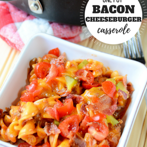 One Pot Bacon Cheeseburger Casserole - FamilyFreshMeals.com - Family Favorite recipe!