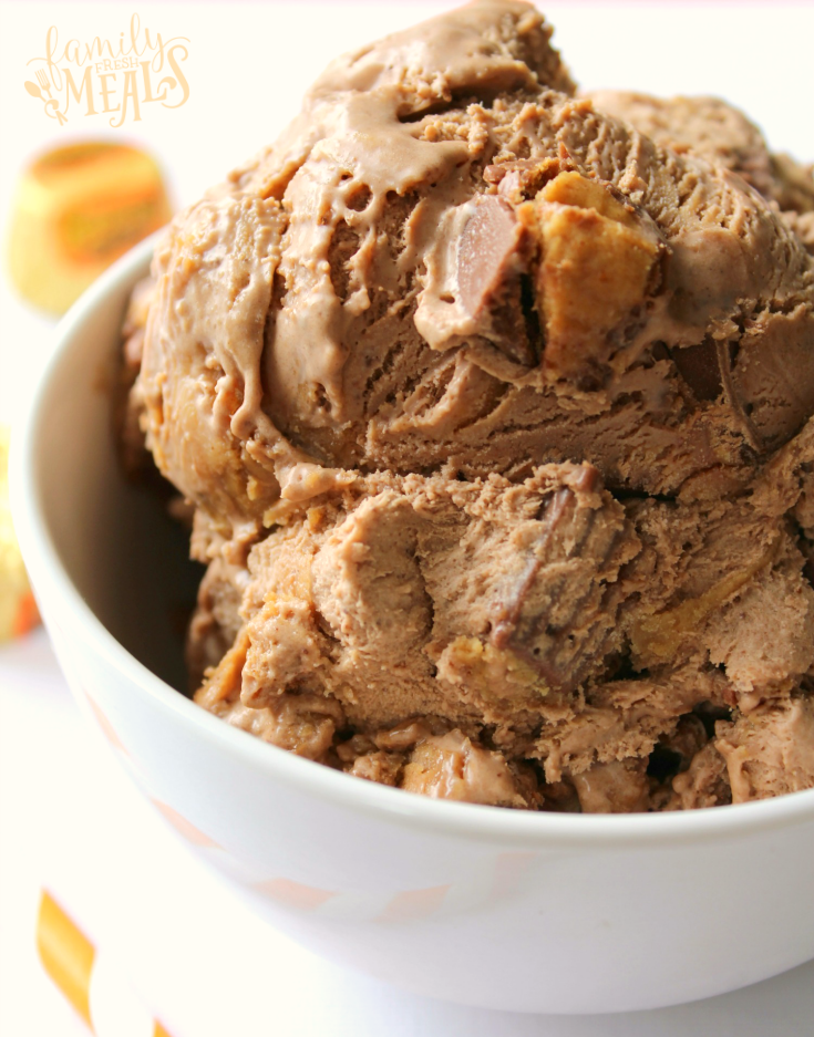 No Churn Peanut Butter Cup Ice Cream - 