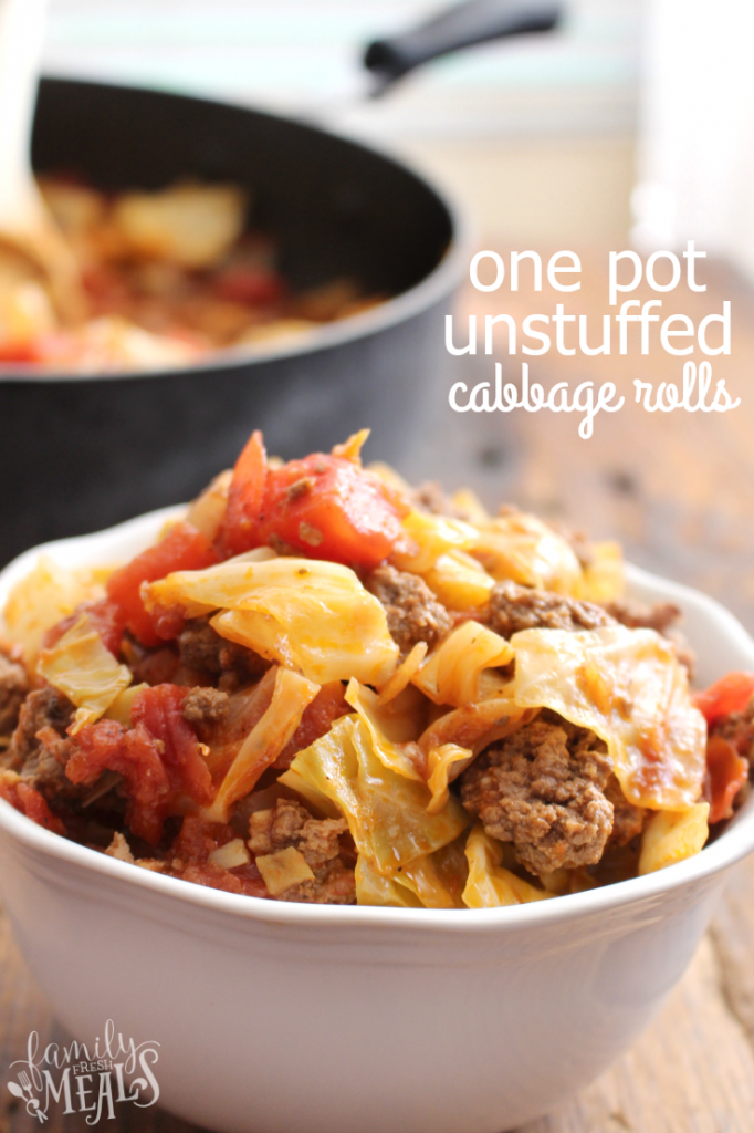 One Pot Unstuffed Cabbage Rolls --YUM-- FamilyFreshMeals.com