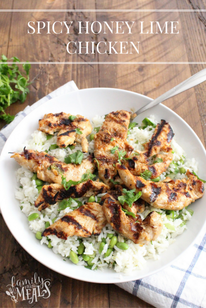 Terra's Kitchen Spicy Honey Lime Chicken and Edamame Rice - Yummy easy recipe the family loves - FamilyFreshMeals.com