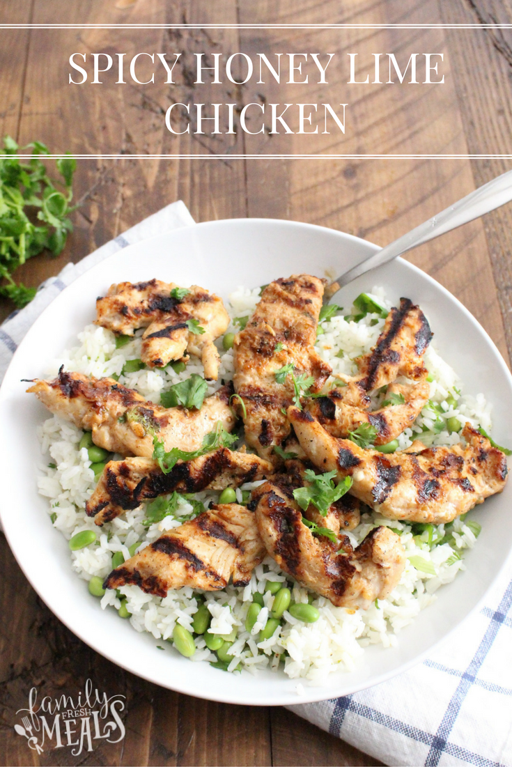 Spicy Honey Lime Chicken and Edamame Rice