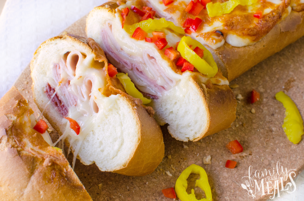 Cheesy Meat Grinder Stuffed Bread - FamilyFreshMeals.com