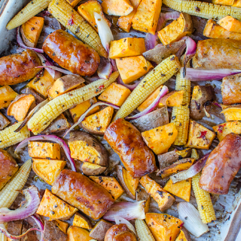 EASY Sausage Vegetable Bake