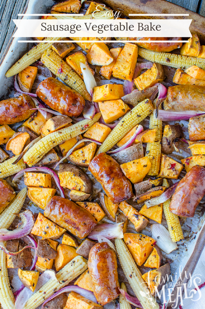 EASY Sausage Vegetable Bake