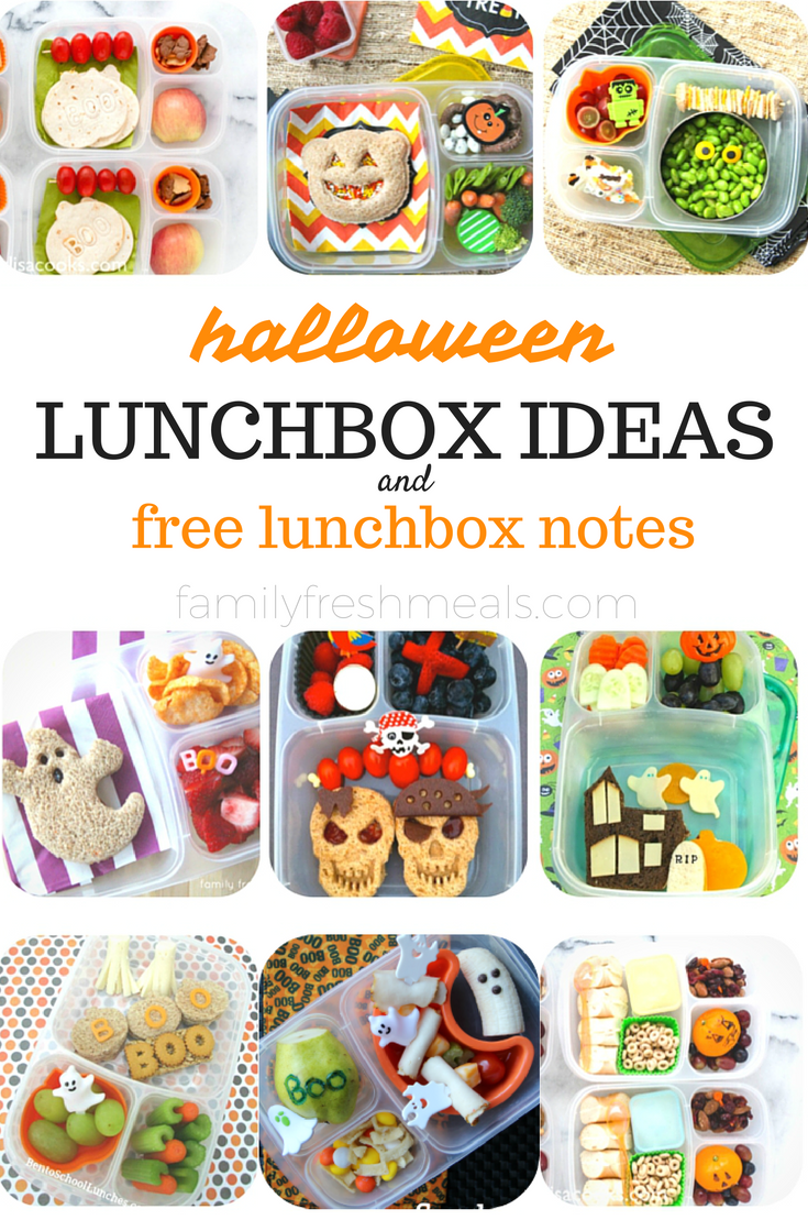 Halloween Lunchbox Ideas and Free Lunchbox Notes