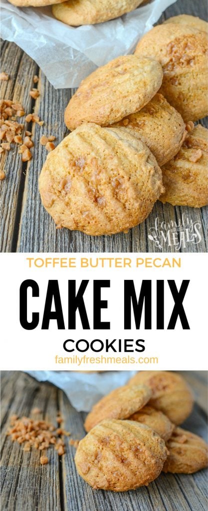 Toffee Butter Pecan Cake Mix Cookies - FamilyFreshMeals.com