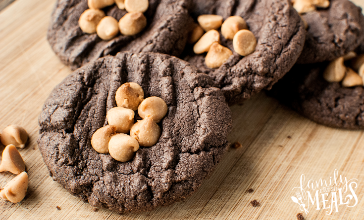 Chocolate Peanut Butter Cake Mix Cookies - familyfreshmeals.com 