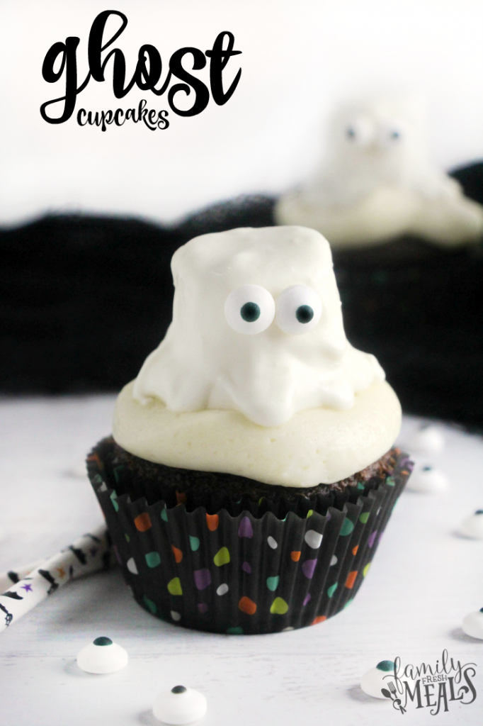 Halloween Ghost Cupcakes-familyfreshmeals-com