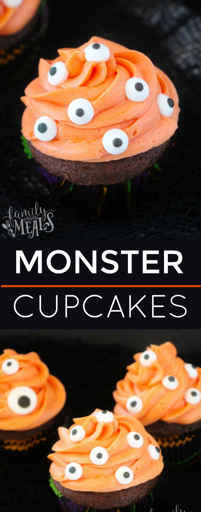 Monster Cupcakes - familyfreshmeals.com via @familyfresh
