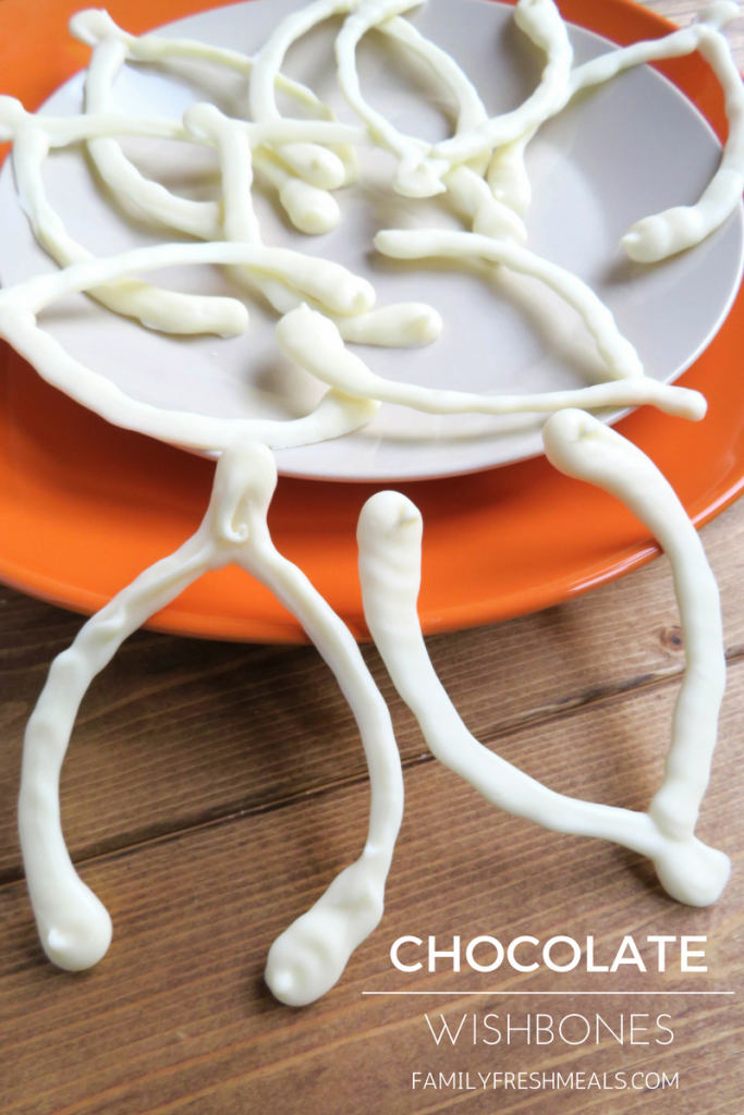 Chocolate Wishbones on a plate