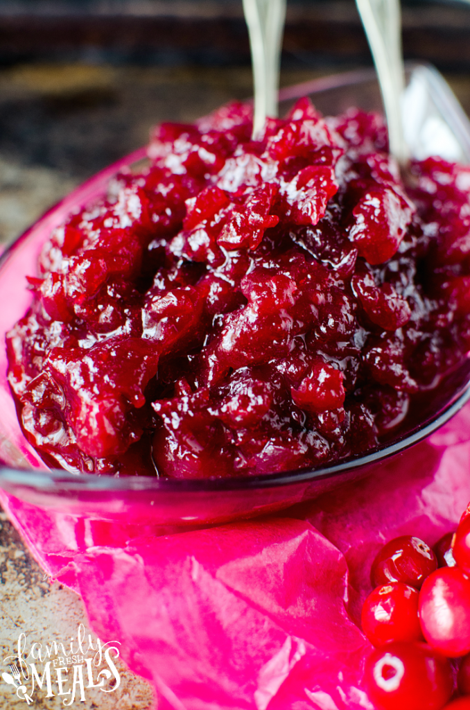 Easy Homemade Cranberry Sauce - familyfreshmeals.com 