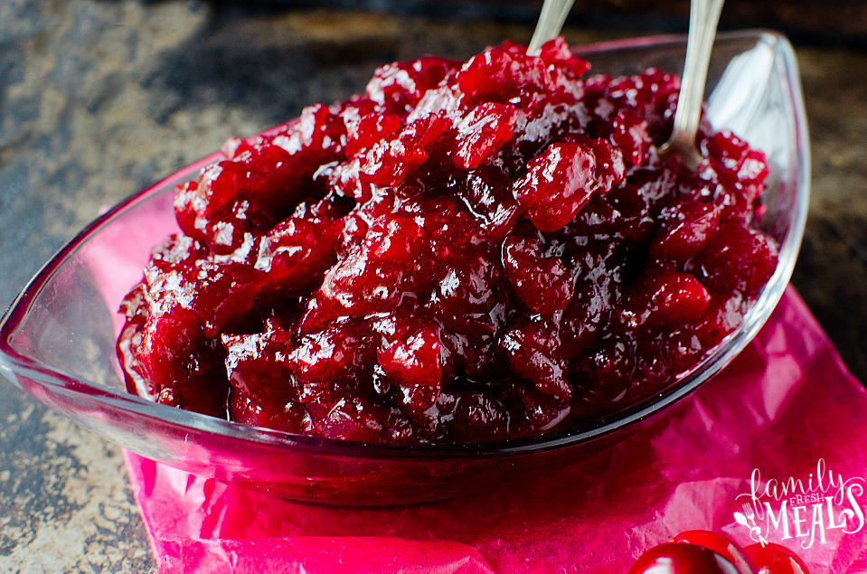 Easy Homemade Cranberry Sauce - familyfreshmeals.com 