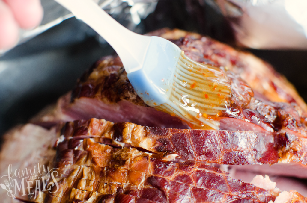 Sweet Chili Glaze Ham - Brush ham with glaze