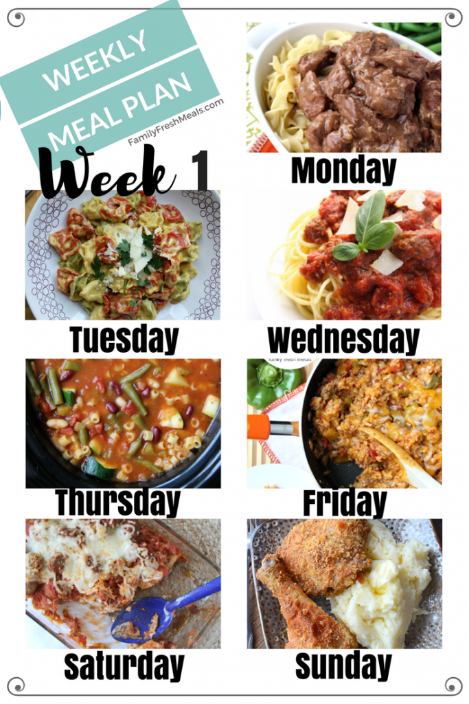Easy Weekly Meal Plan - Week 1 - FamilyFreshMeals.com 