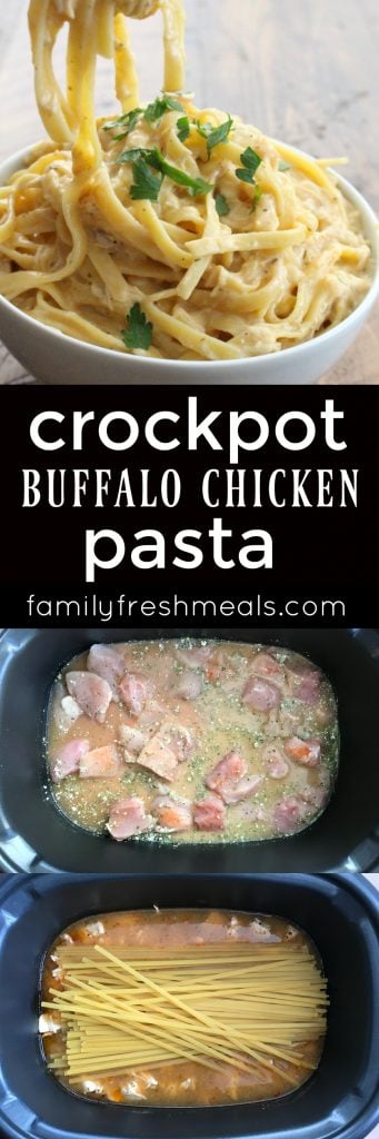 Crockpot Buffalo Chicken Pasta - Familyfreshmeals.com