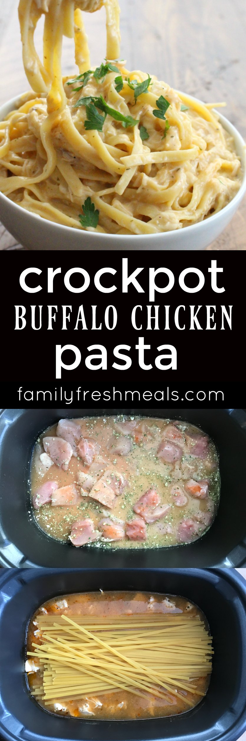 Crockpot Buffalo Chicken Pasta - Family Fresh Meals