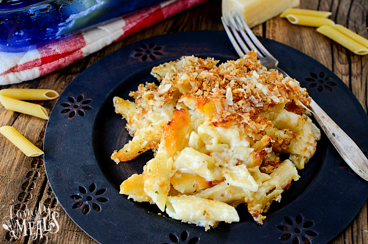 Four Cheese Baked Macaroni and Cheese - Familyfreshmeals.com