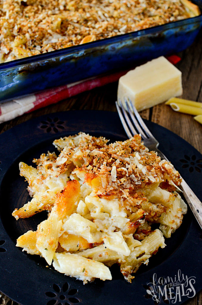 Four Cheese Baked Macaroni and Cheese - Familyfreshmeals.com