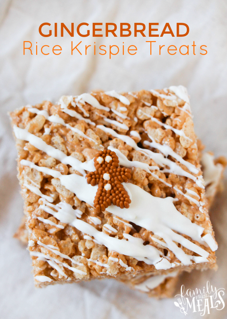 Gingerbread Rice Krispie Treats - familyfreshmeals.com