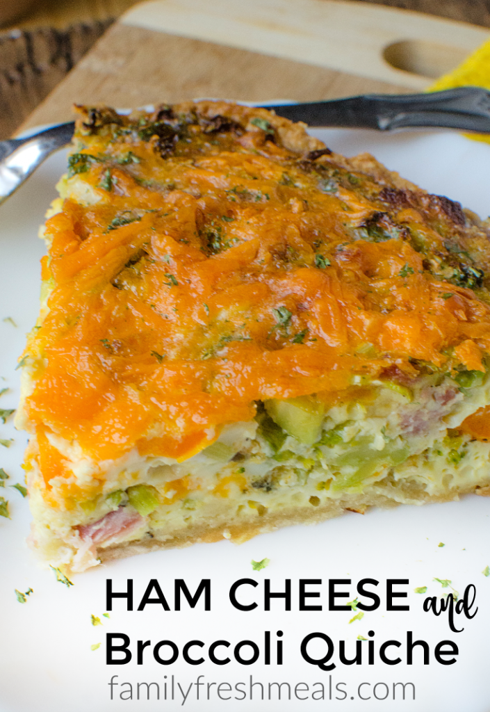 Ham Cheese and Broccoli Quiche - familyfreshmeals.com