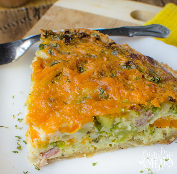 Ham Cheese And Broccoli Quiche - familyfreshmeals.com