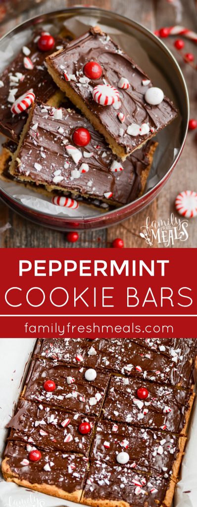 Peppermint Cookie Bars - familyfreshmeals.com