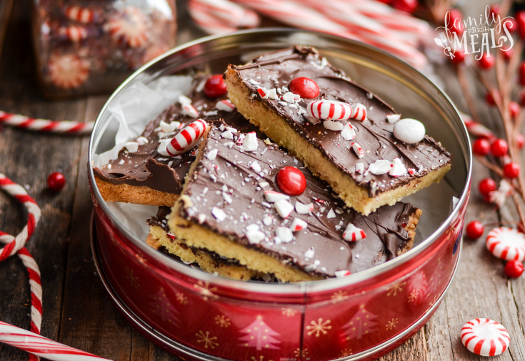 Peppermint Cookie Bars - familyfreshmeals.com