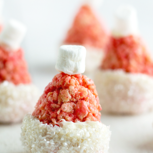 Santa Hat Rice Krispie Treats - FamilyFreshMeals.com