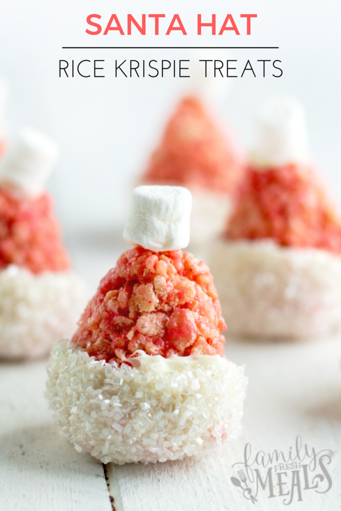 Santa Hat Rice Krispie Treats - FamilyFreshMeals.com