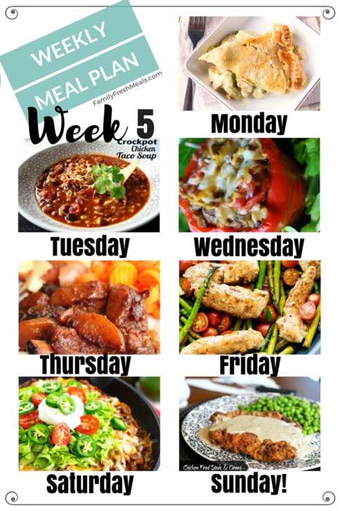 Easy Weekly Meal Plan Week 5