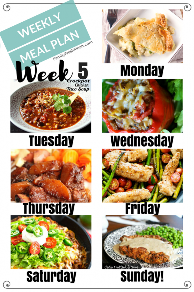 Easy Weekly Meal Plan Week 5 Family Fresh Meals