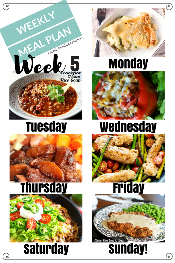 Easy Weekly Meal Plan Week 5 Family Fresh Meals