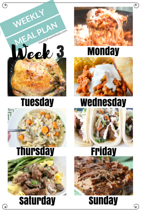 Easy Weekly Meal Plan - Week 3 - FamilyFreshMeals.com