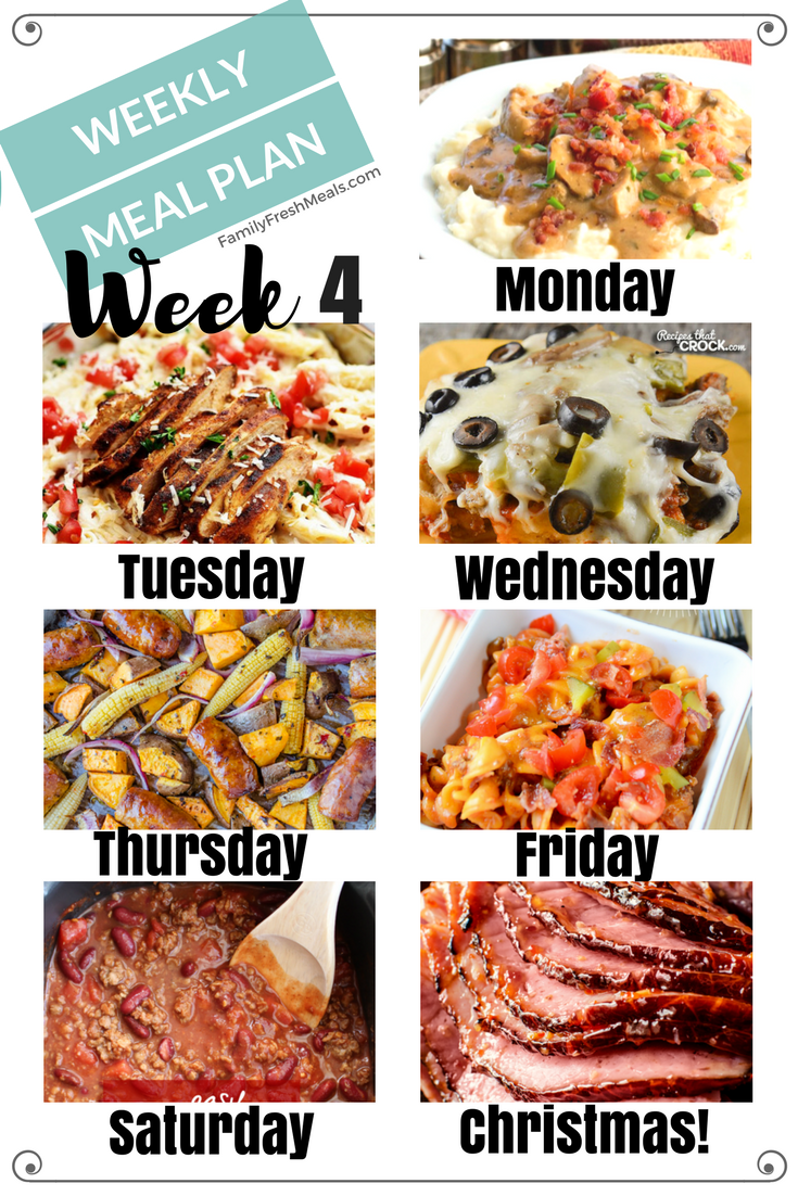 Easy Weekly Meal Plan Week 4