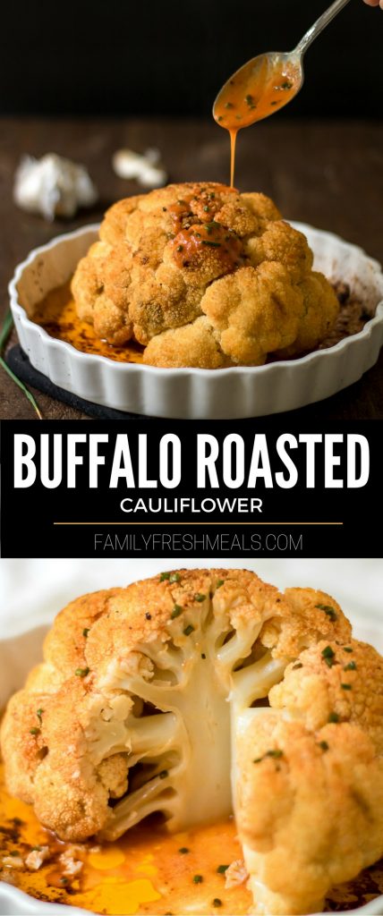 buffalo roasted cauliflower - familyfreshmeals.com