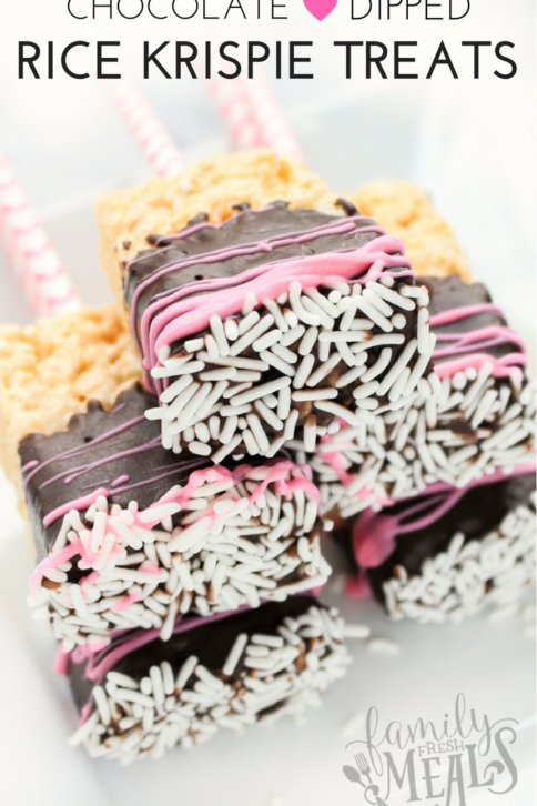 Chocolate Dipped Rice Krispie Treats - FamilyFreshMeals.com