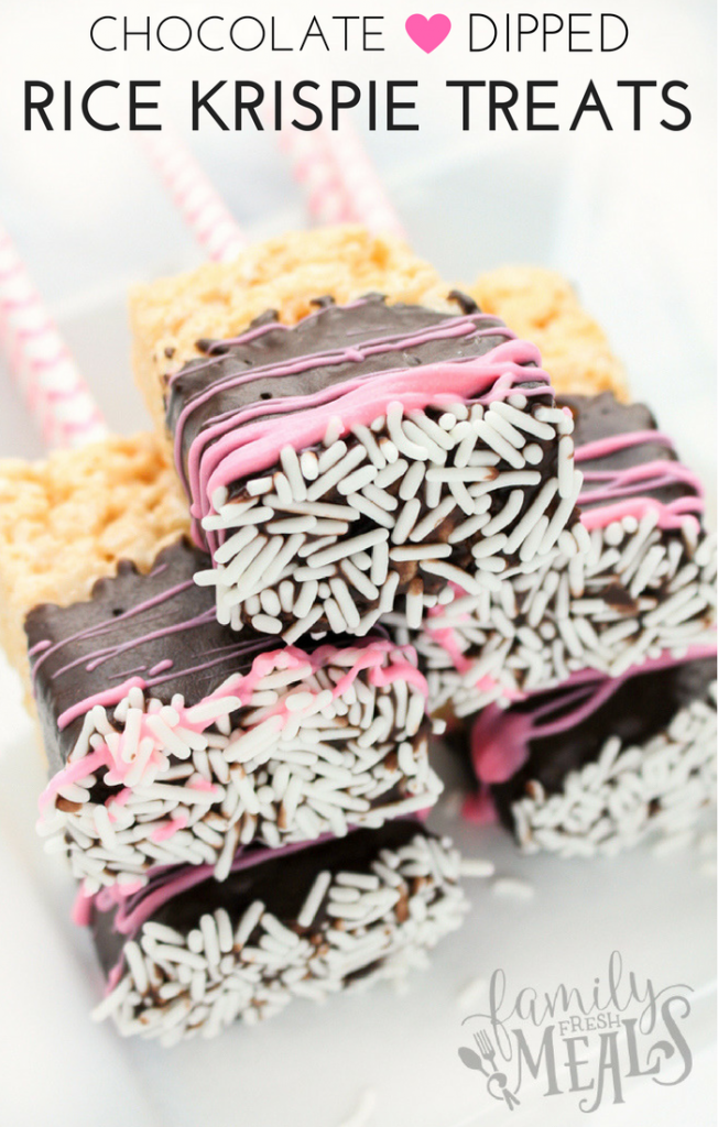 Chocolate Dipped Rice Krispie Treats - FamilyFreshMeals.com