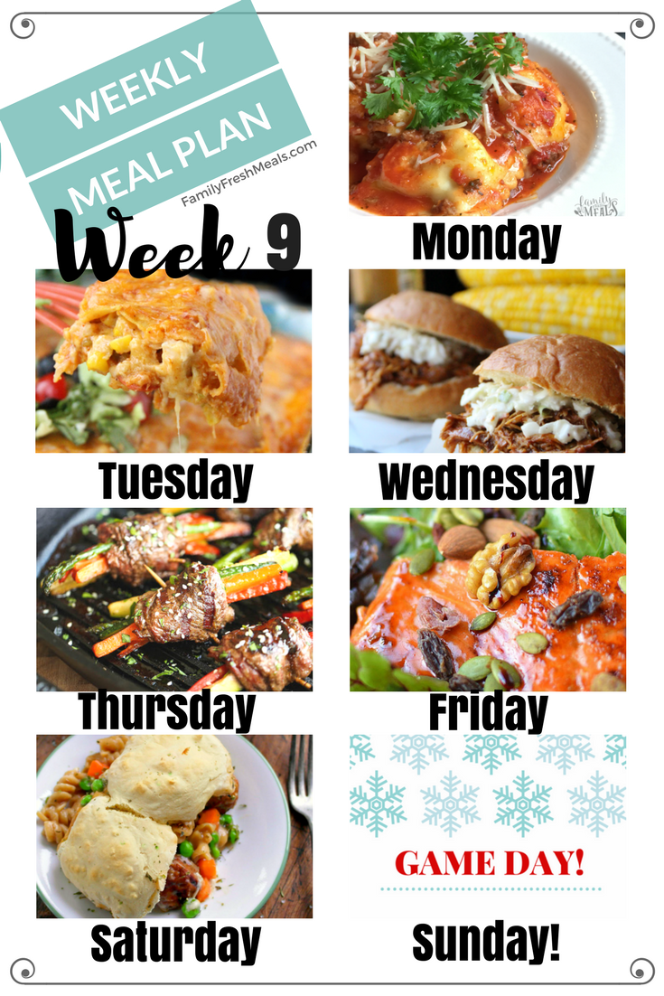 Easy Weekly Meal Plan Week 9