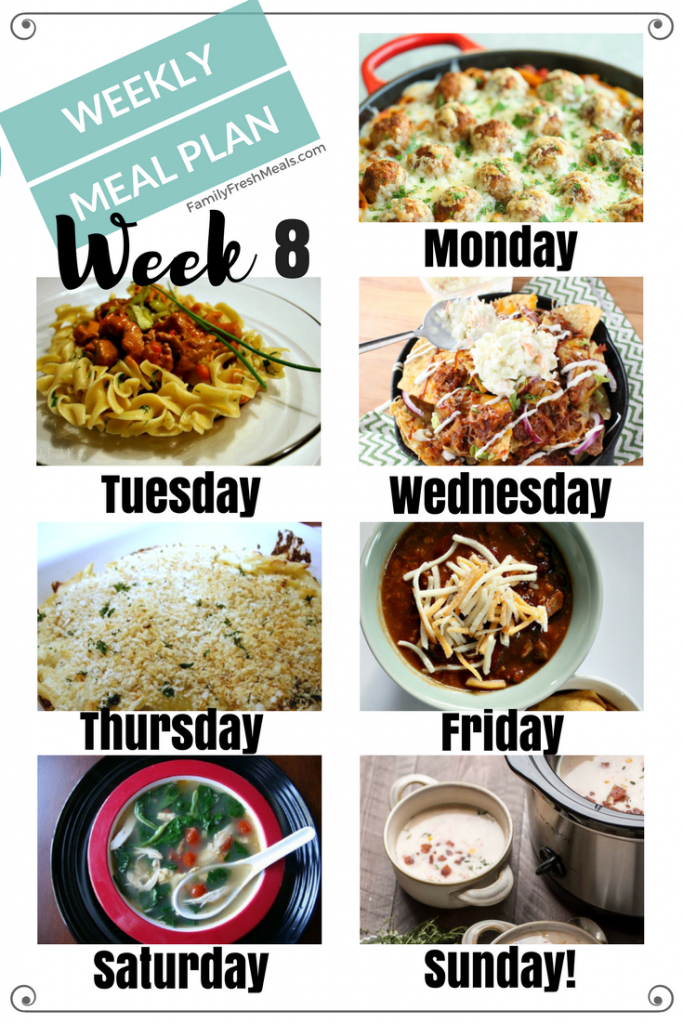 Easy Weekly Meal Plan Week 8 - Family Fresh Meals